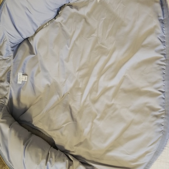 J. Crew Womens Light Grey Down Puffer Vest Jacket Quilt Print Sleevless - Picture 12 of 13